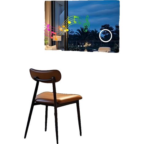 Miroir de Salle de Bain, Haut-Parleur Bluetooth, Fonction Anti-Buée, 100x70cm(40x28inch) (1/2)