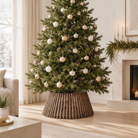 Copri base con bastoncini in legno, decorazione Natalizia per Albero di Natale, diametro di 70 cm (1/5)
