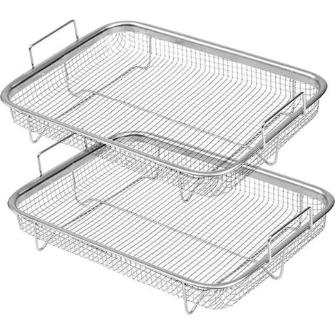 KLVGTIFS PU - Panier pour friteuse à air chaud, panier de cuisson en acier inoxydable, panier en maille antiadhésive, plateau pour friteuse à air chaud (1/4)