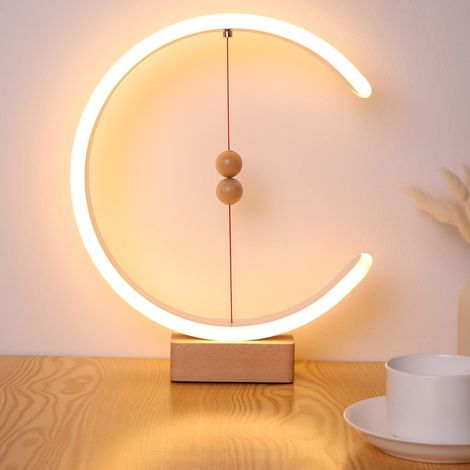 Modern Table Lamp, Magnetic Ball Switch Control Led Bedside Lamp, Minimalist Desk Lamp for Bedroom, Living Room, Office (1/5)