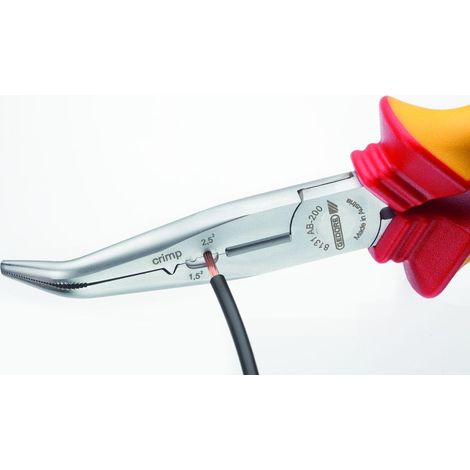 VDE 8131 AB-200 H Alicate multifunción VDE 200 mm aislamiento por funda angulado, (1/4)
