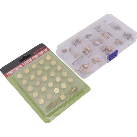 84-teiliges Brennspitzen-Set, Holzbrennwerkzeug-Set, Buchstabengravureisen, Brennspitzen, Präge- und Bastelzubehör (1/5)