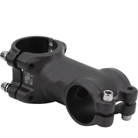 Potence vélo aluminium 60mm, angle ±7°, compatible VTT et vélo de route, fixation courte pour guidon. (1/5)