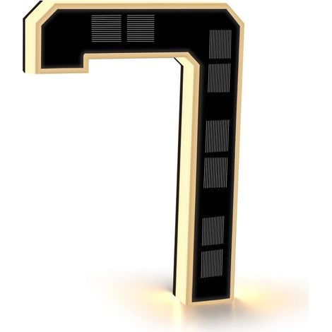 Noir (7 Noir, 23 cm) Numero de Maison Exterieur Solaire Illuminé pour Extérieur étanche, Numero Porte, Plaque de Numéro de Maison Illuminée Solaire, Numéro de Maison Lumineux (1/5)