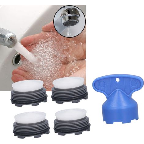 Aérateur de robinet M24mm avec clé, type à insérer, convient pour salle de bain ou cuisine, diamètre M24mm, filetage extérieur. (1/5)