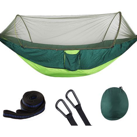 Hamac de voyage portable double avec moustiquaire (vert) (1/5)