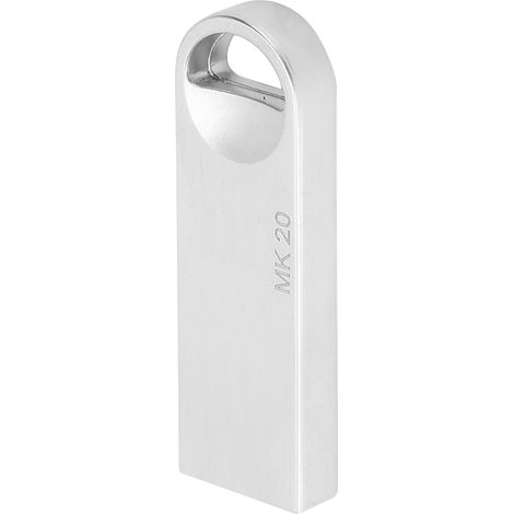 Clé USB 2.0 portable et élégante MAIKOU Mini en alliage d'aluminium (64 Go) Argent