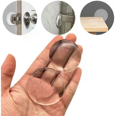 6er-Pack Türgriffpuffer, selbstklebend, transparent, Silikon, Wandschutz, waschbar, wiederverwendbar, rund (1/4)
