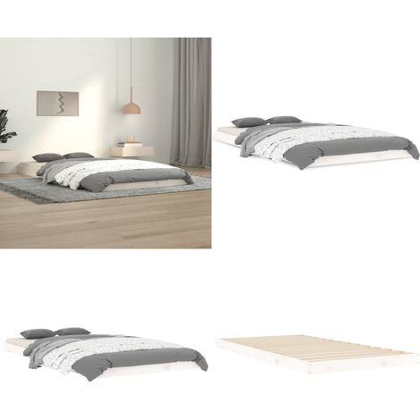 Giroletto senza Materasso Bianco 100x200 cm Legno Massello Pino - Letto singolo - Letto con doghe