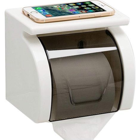 Strong adhesive toilet paper holder, no drilling required, bathroom accessory, waterproof and dustproof (1/4)