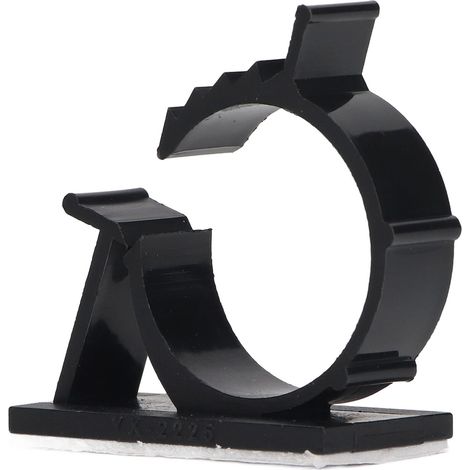 Lot de 100 Fixations adhésives pour câbles, Clips de gestion de fils réglables, Organiseur de câbles Noir (1/5)