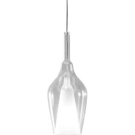 OFELIA S/12 - VETRO TRASPARENTE E PORTALAMPADA BIANCO 1 LUCE ATTACCO G9 CAVO TRASPARENTE SENZA BASE DI ATTACCO D.18,5CM H.47,5M (1/3)