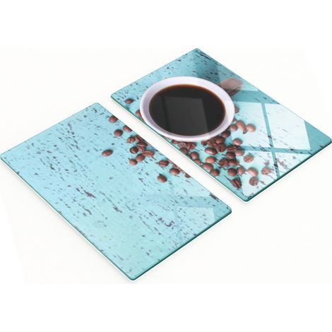 Tablas de servir de cristal para cocina con gráficos, color negro/café, 2x30x52 cm (1/5)
