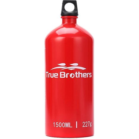 Bouteille en aluminium de 1,5 L pour huile, carburant, alcool, essence, liquide, idéale pour le camping, la randonnée et le trekking. (1/4)