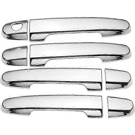 Compatible avec Toyota Camry 2002-2006, Yaris 2006-2010, Highlander 2001-2007 et Corolla 2003-2013. Garniture de poignée de porte chromée en fibre de carbone. (1/5)