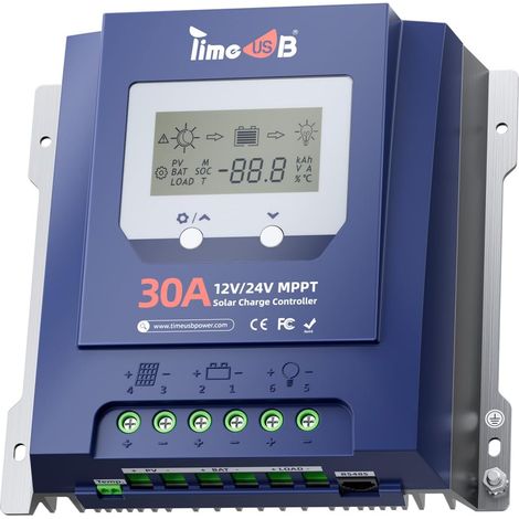 12V/24V 30A MPPT Régulateur de Charge Solaire pour Batterie Lithium Reconnaissance Automatique 12/24V (1/5)