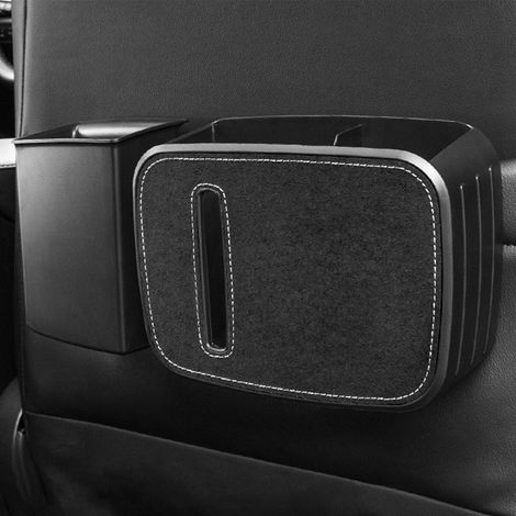 Poubelle Voiture Amovible, Sac à Déchets Auto Suspendu au Siège, Boîte Rangement Auto, Gris Carbone (Suédine) (1/5)