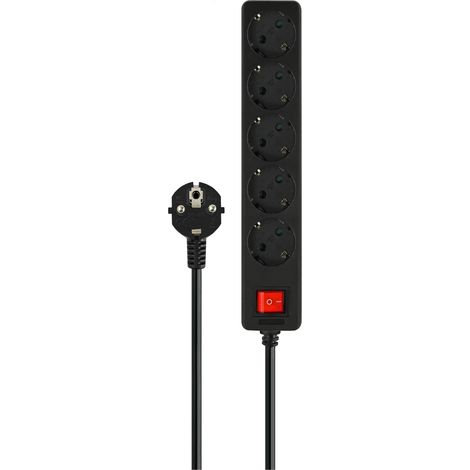 REGLETA DE 5 ENCHUFES SAVIO LZ-15 BLACK