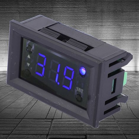 Régulateur de température numérique W1218, thermostat 12 V CC, -20 à 100 °C, voyant bleu, 12 V CC (1/5)