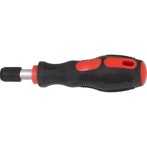 Manche Hexagonal autobloquant de 6,35 mm (1/4 Pouce), Manche de Tournevis en Acier au Chrome-Vanadium avec Porte-Embout magnétique pour travaux de réparation (Rouge et Noir) (1/5)