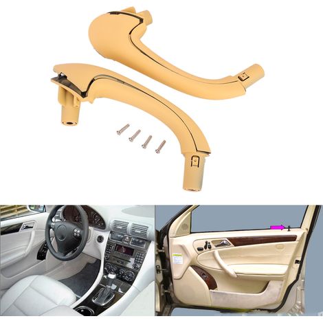 Vordere linke und rechte Innentürgriffe für Mercedes-Benz C-Klasse W203 C230 2003-2007, 2-teiliges Set, schwarz, einfacher Austausch. (1/5)