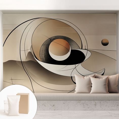 Newroom Tapete Dekorative Vliestapete mit Kleber Modern für Wohnzimmer Schlafzimmer Harmonische Abstraktion 208x146 cm (1/5)