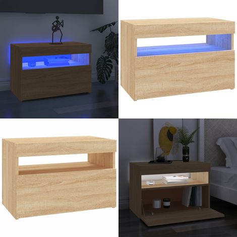 Meuble TV avec lumières LED chêne sonoma 60x35x40 cm - Meuble Tv - Meuble Téléviseur - Télévision - Rangement Media - Éclairage Led - Home & Living (1/5)