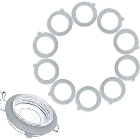 10 Silikon-Glasdichtungen, Ersatz-Silikon-Glasdichtungen, austauschbare Glasdichtungen, wasserdichte Silikon-Glasdichtungen, Gummidichtungen für Glas-Clipdeckel (Grau) (1/5)