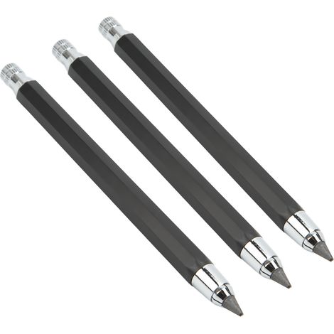 Lot de 3 porte-mines de 5,6 mm pour le travail du bois, parfaits pour l'esquisse, les ombrages, les travaux manuels, le dessin artistique et la menuiserie. 3 porte-mines noirs. (1/5)