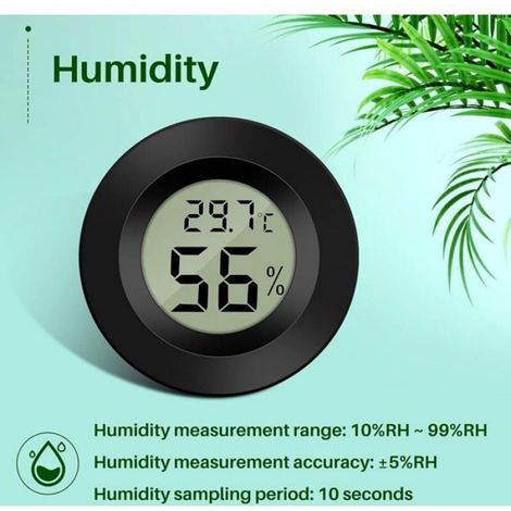 Hygromètre Thermomètre LCD, Moniteur Humidité pour Serre, Humidificateurs, Sous-Sol, Babyroom, 3-Pack (1/4)