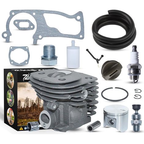 Kit de joints de piston de cylindre 47mm pour tronçonneuse Husqvarna 357XP 359 Rancher EPA 357 XP Big Bore 2156 2159 avec soupape de décompression, bougie d'allumage, roulement à aiguilles 537157302 5 (1/5)
