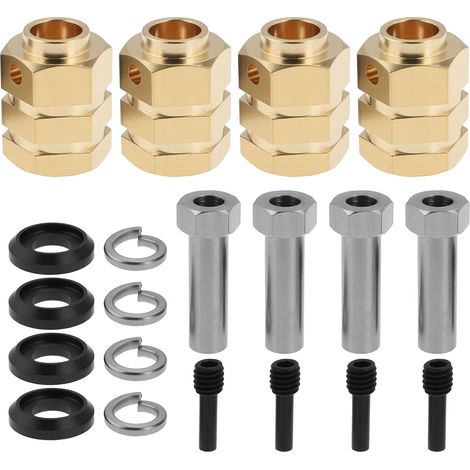 Satz 15-mm-Sechskant-Radverlängerungsadapter aus Messing, kompatibel mit TRX4 1/10 RC Crawler Truck Auto (1/5)