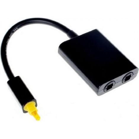 1pc Répartiteur de fibre optique noir, séparateur audio numérique à fibre optique à double port connecte facilement plusieurs composants (1/5)