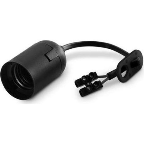 Portalampada e27 con cavetto 15 cm e gancio termoplastico nero serie lux scame 190.6000pn