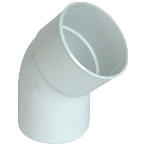 Coude PVC 45° mâle femelle pour tube Ø80 - Blanc - First Plast (1/3)