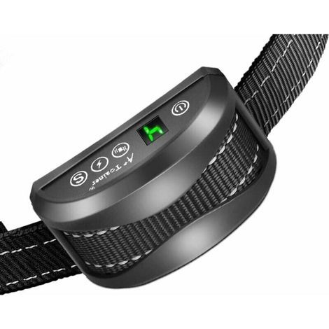 Collier Anti-aboiement Chien - 3 Modes Choc Électrique/Vibration/Sensibilité Aide au Dressage Inoffensif Automatique IP65 Batterie Rechargeable Sangle Reflechissant Réglable pour Petit Gros Chien