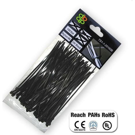BRADAS OPASKA PLASTIK CZARNA  7,6x300/100szt