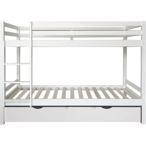 Litera + cama elevable madera blanco 90x190/90x190cm