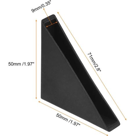 Protections d'angle, protections de bord, forme triangulaire 9 x 71 mm, protections d'angle pour verre, coussinets, 50 pièces, protections d'angle en plastique pour la protection des angles du verre, (1/4)