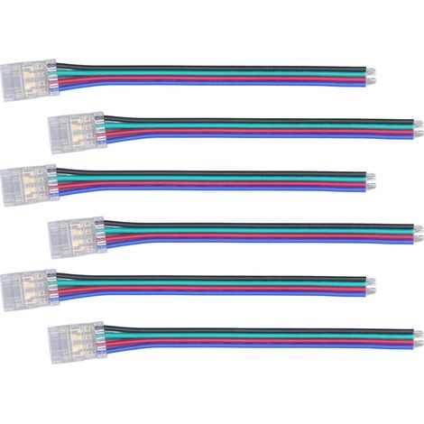 Packung mit 10 Steckverbindern für 4-polige 10-mm-RGB-LED-Streifen, robust, langlebig und sicher, aus COB-Polycarbonat, für Zuhause, Partys und Büro. (1/5)