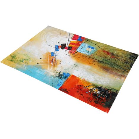 Peinture à l'huile faite main, tableau abstrait décoratif avec texture, art mural texturé pour décoration intérieure, toile tendue, œuvre originale. (1/5)