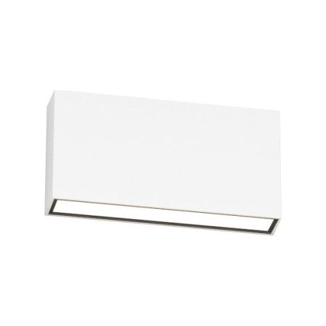 Applique led top light madrid 18 ip65 cct biemissione alluminio vetro, finitura metallo bianco