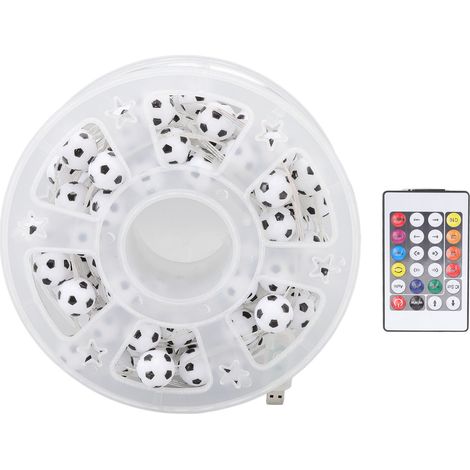 Ortviai Guirlande Lumineuse LED en Forme de Ballon de Football, 10 m, RGB, Contrôle Vocal et App, Alimentation USB (1/5)