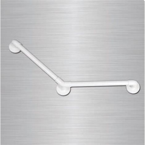 Barre d&8217appui blanche haute résistance lisse coudée 135° Série 11900 - Barre de maintien - 300 x 300 mm - Blanc (1/3)