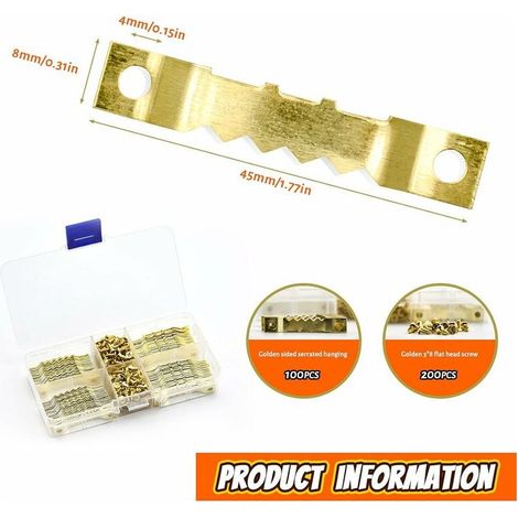 Bilderaufhänger-Set, 100 Stück, robuste Wandhaken für Bilderrahmen, z. B. für Spiegel, Uhren und Fotos (1/5)