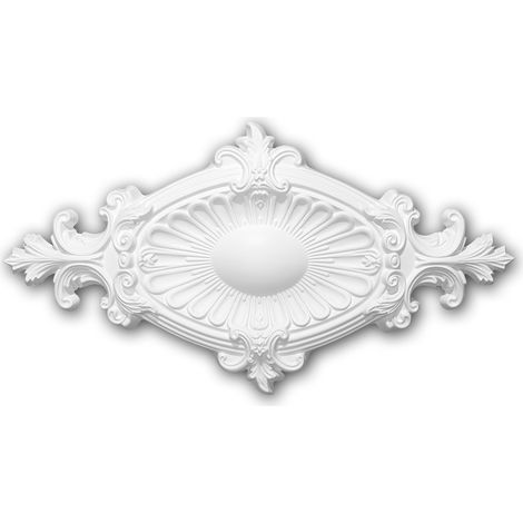 Rosone soffitto parete 156043 Profhome elemento decorativo elemento soffitto stile neoimpero bianco 58,5 x 31,5 cm