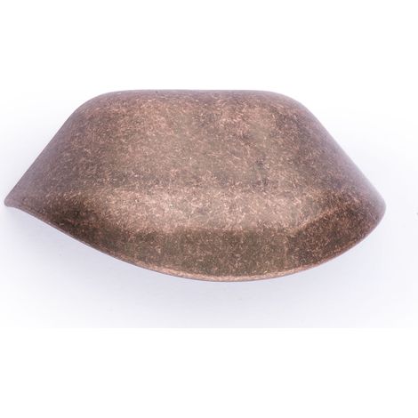 Concha de zamak con acabado cobre rústico, dimensiones:80x32x40mm y entrepuntos:64mm - (1/5)