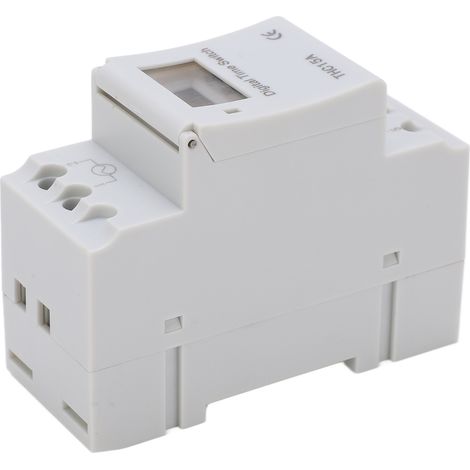 Interrupteur horaire numérique THC15A, minuterie programmable à affichage LCD pour lampadaires et éclairage public, contrôle automatique, écran digital, programmation quotidienne, 220V. (1/5)