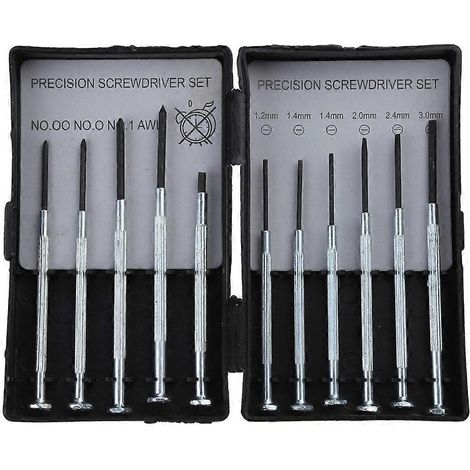 Jeu de tournevis de précision 11 pièces, Mini Bijoutiers Montres Lunettes Kit de réparations (1/5)