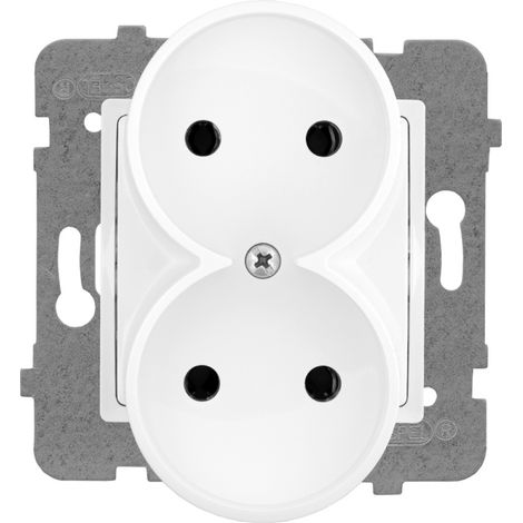 Enchufe doble B/U blanco rosa - E+PL-57282